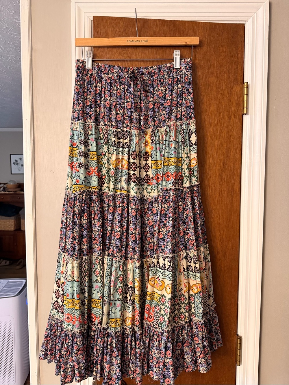 Bohemian Tiered Floral Maxi Skirt - Multicolor